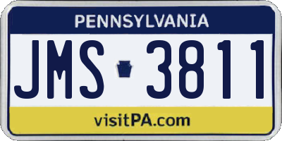 PA license plate JMS3811
