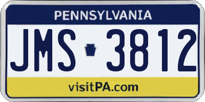 PA license plate JMS3812