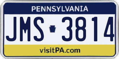 PA license plate JMS3814