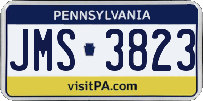 PA license plate JMS3823