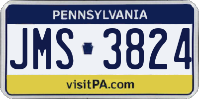PA license plate JMS3824