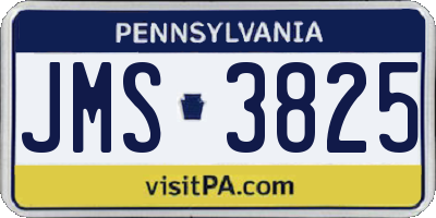 PA license plate JMS3825
