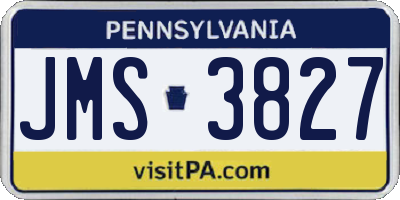 PA license plate JMS3827