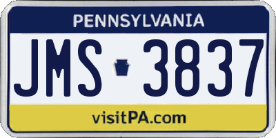PA license plate JMS3837