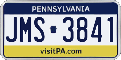 PA license plate JMS3841