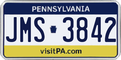 PA license plate JMS3842