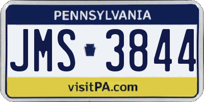 PA license plate JMS3844