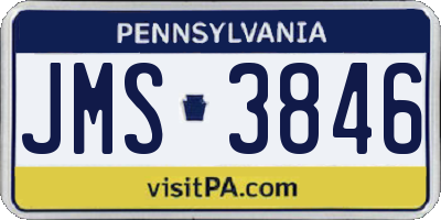 PA license plate JMS3846
