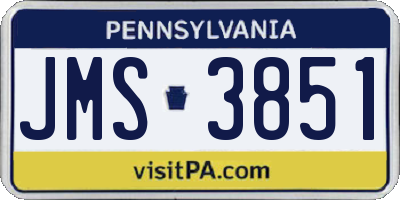 PA license plate JMS3851