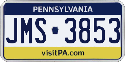 PA license plate JMS3853