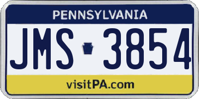 PA license plate JMS3854