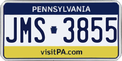PA license plate JMS3855