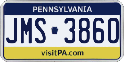 PA license plate JMS3860