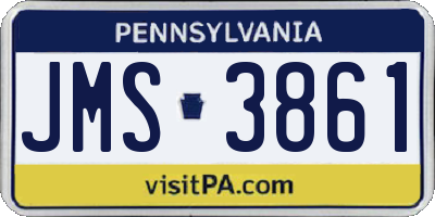 PA license plate JMS3861