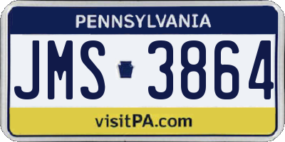 PA license plate JMS3864