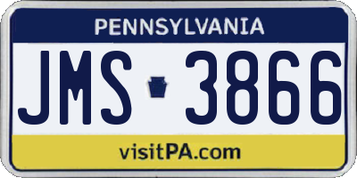 PA license plate JMS3866