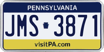PA license plate JMS3871