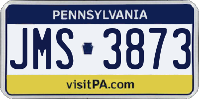 PA license plate JMS3873