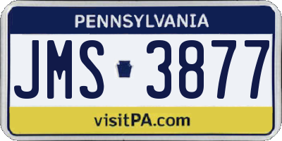 PA license plate JMS3877