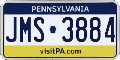PA license plate JMS3884