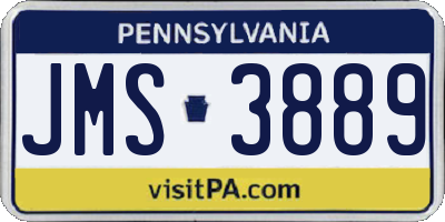PA license plate JMS3889