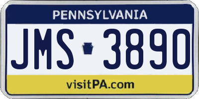 PA license plate JMS3890