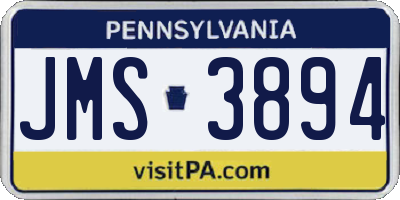PA license plate JMS3894