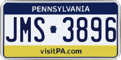 PA license plate JMS3896
