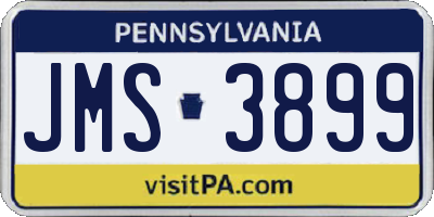 PA license plate JMS3899