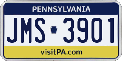 PA license plate JMS3901