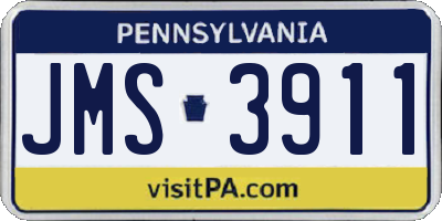 PA license plate JMS3911