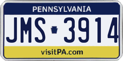PA license plate JMS3914