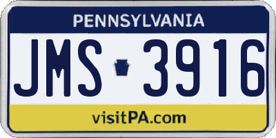PA license plate JMS3916