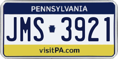 PA license plate JMS3921