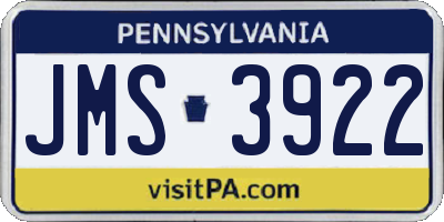 PA license plate JMS3922