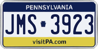 PA license plate JMS3923