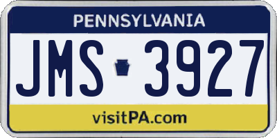 PA license plate JMS3927