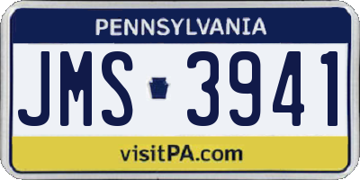 PA license plate JMS3941
