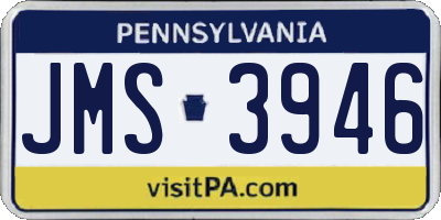 PA license plate JMS3946
