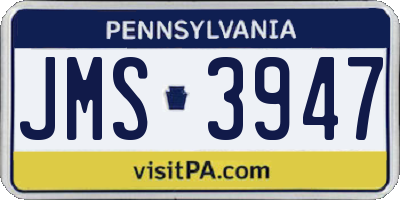PA license plate JMS3947