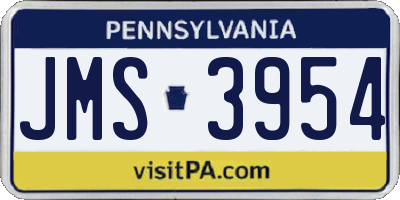 PA license plate JMS3954