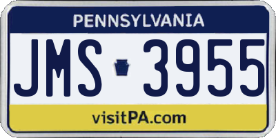 PA license plate JMS3955