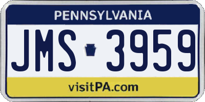 PA license plate JMS3959