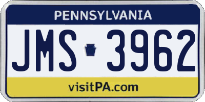 PA license plate JMS3962