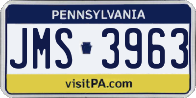 PA license plate JMS3963