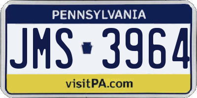 PA license plate JMS3964