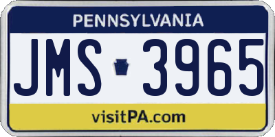 PA license plate JMS3965