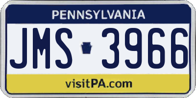 PA license plate JMS3966