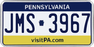 PA license plate JMS3967