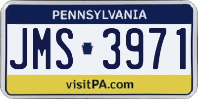 PA license plate JMS3971